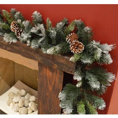 Image of 9ft/270cm Frosted Glacier Christmas Garland, Pine