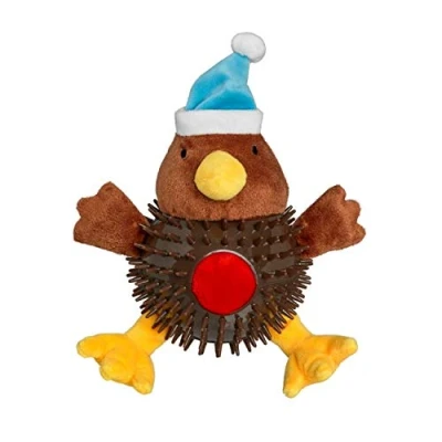 Image of GOODBOY 12 CM MULTI TEXTURED BOBBLE BALL ROBIN DOG PUPPY SQUEAKY TOY 10667