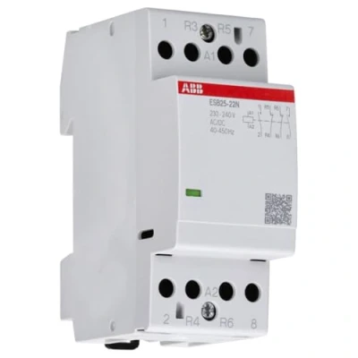 Image of ABB ESB25 22N 06 Installation Contactor for Distribution Board, 4 Pole, 25 Amp, 220/400V DC/AC (ABB1SAE231111R0622)