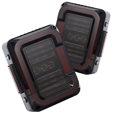 Image of AUDEXEN 丨Euro Version 丨LED Tail Lights Compatible with Jeep Wrangler JK JKU 2007 2018丨Smoked Lens丨Pair