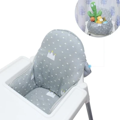 Image of ZARPMA Seat Covers Cushion Compatible with Ikea Antilop Highchair,Come Storage Bag,Washable Baby High Chair Cotton Padded Insert for Child