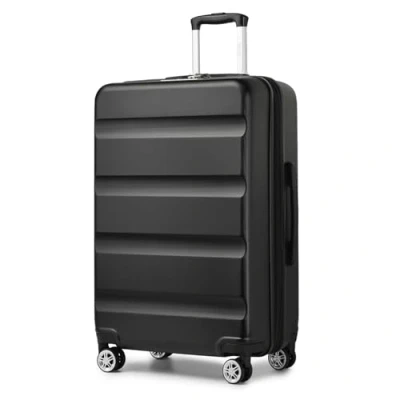 Image of Kono 28 Inch Large Suitcase Expandable Hard Shell Luggage Lightweight Design with TSA Lock &amp; 4 Dual Spinner Wheels Ideal for Travel Business (Black,75x47.5x29.5cm)