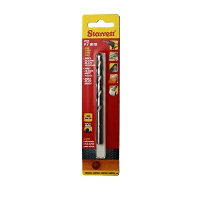 Image of Starrett Split Point Drill Bits HSS High Speed Steel 7x109mm KBAR070 Twist Bit For Cast Iron Wood Soft Materials