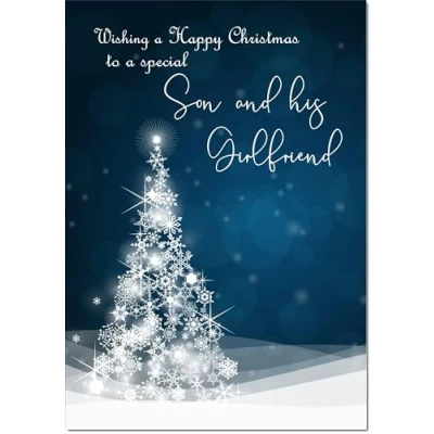 Image of doodlecards Son &amp; Girlfriend Christmas Card Medium Size with Plain Envelope