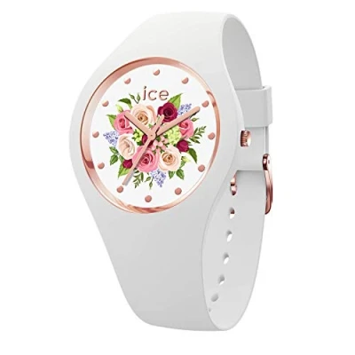 Image of ICE Watch Flower White bouquet Women&#039;s Wristwatch with Silicon Strap 017575 (Small)