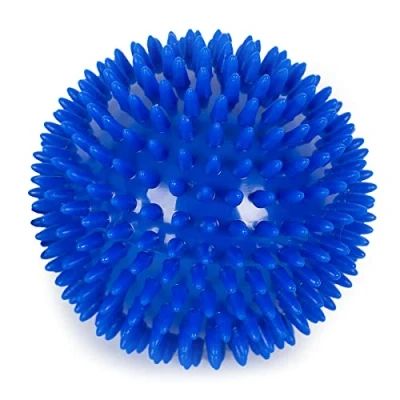 Image of Yoga Studio Spikey Massage Ball Blue, 10cm Stress for Trigger Point Therapy, Myofascial Release, Plantar Fasciitis. Therapeutic Accessories
