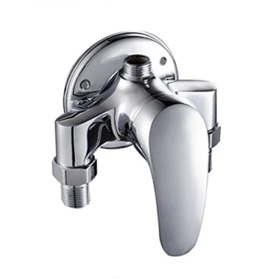 Image of Chrome Wall Mounted Shower Faucet Cold and Hot Water Tap Manual Mixer Valve Control Switch Bathroom Accessories