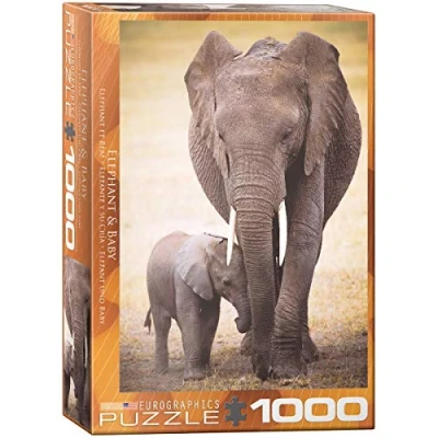 Image of Eurographics 6000 0270 Elephant &amp; Baby Puzzle, Various, 48 x 68 cm