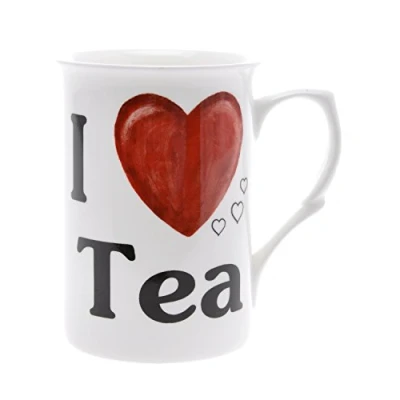 Image of Bone China I Love Tea 10 Fl Oz Beaker/Mug