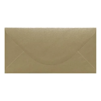 Image of Pack of 50 Champagne Kraft Pearl 110mm x 220mm Gummed 115gsm DL (A4 Tri fold) Coloured Envelopes
