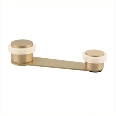 Image of Door Stop Swivel Retainer Adhesive Fixing or with Screw+Dowel for Doors up to 50 mm Thick Brass EVI Herrajes (Laton Matt White Rubber)