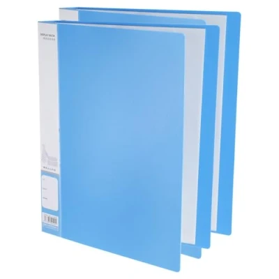 Image of M&amp;G 60 Pocket Binder with PP Plastic Sleeves A4(Blue), 2 Pack Art Portfolio Wide Folder Clear Sheet Protectors, Display 120 Pages for Organizing Documents, 310x255x36mm