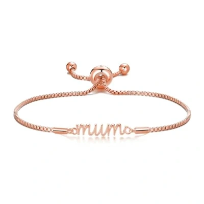 Image of Philip Jones Rose Gold Plated Mum Bracelet Created with Zircondia® Crystals