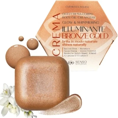 Image of Senso Naturale Illuminating Solid Body Oil Neroli Velvety Moisturising Cream Vitamin E, Shea Butter, Murumuru Vegan Concentrated Equivalent to 500 ml Liquid
