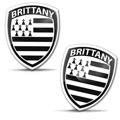Image of Biomar Labs 2 x Sticker 3D Gel Silicone Badge Stickers Car Motorcycle Bicycle Window Door PC Mobile Phone Tablet Laptop Brittany Flag F 220