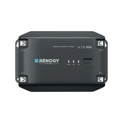 Image of Renogy DC to Battery Charger 12V 20A, Intelligent Converter for Flooded, Gel, AGM, and Lithium Batteries, RVs, Truck, Motorhome, Commercial Vehicles, Boats Yachts