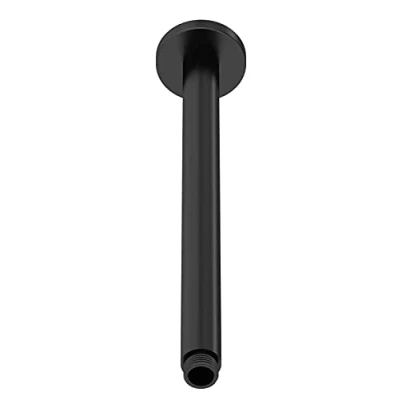 Image of nuie ARM416 Arvan Modern Bathroom Round Ceiling Mounted Shower Arm, 300mm, Matt Black