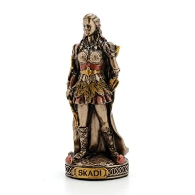 Image of Veronese Design 3 3/8 Inch Skadi Norse Goddess of Winter Hand Painted Polyresin Bronze Finish Miniature Figurine