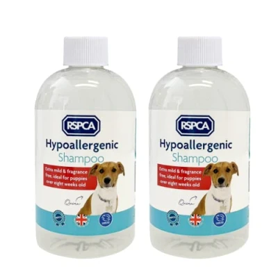 Image of RSPCA 2 x 500ml Hypoallergenic dog shampoo Safe for all dogs and puppies over 8 weeks old, Clear