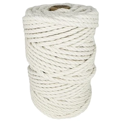 Image of Macrame Cord. 100% Natural Cotton Rope for Crafts, Toys, Decorations, Packaging, Gardening. 6MM * 45M.
