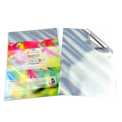 Image of Evergreen Goods A4 Holographic Silver Vinyl Self Adhesive Sticky Back, Tilted Pattern, Inkjet and Laser Printable (20)