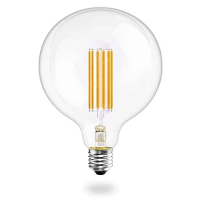Image of Luxvista 12W G125 e27 LED Spherical Light Bulb,Dimmable Warm White 2700K 125mm,ES Edison Screw in Filament Globe Bulb,120W Halogen Bulb Equivalent