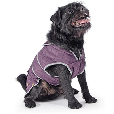 Image of Ancol Muddy Paws Damson Barker Quilted Jacket, Small