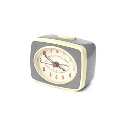 Image of Kikkerland Alarm Clock, Gray, 9.8 x 6.1 8.37 cm