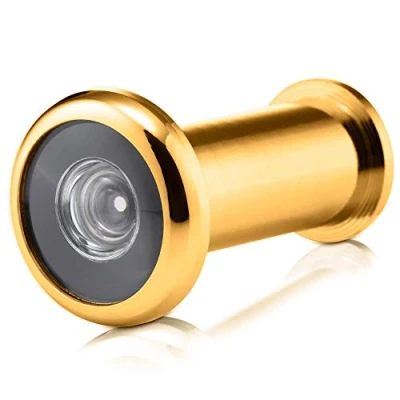 Image of XFORT® Polished Brass Door Viewer, Wide Angle Spy Hole, Security Hole for Front Door, Peep Holes Doors, Peephole, Spyhole, Viewers Safety