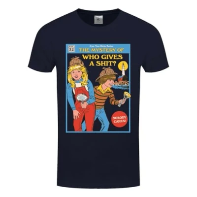 Image of Pyramid International Steven Rhodes Who Gives A Shit Men&#039;s Navy T Shirt