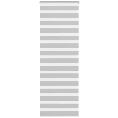 Image of vidaXL Zebra Blind Light Grey 75x200 cm Fabric Width 70.9 Polyester