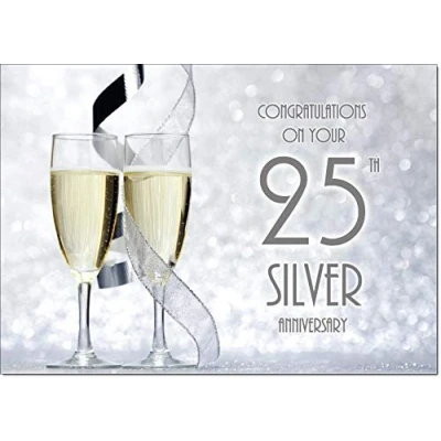 Image of doodlecards Your Silver Wedding Anniversary Card Medium Size with Plain Envelope