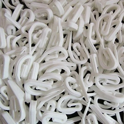 Image of 100x White Plastic Curtain Hooks For Decorail Track
