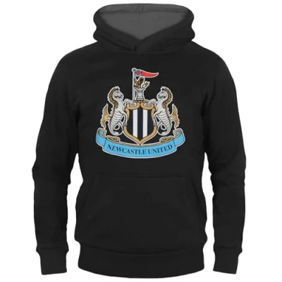 Image of Newcastle United FC Official Gift Boys Fleece Graphic Hoody Black 10 11 Years