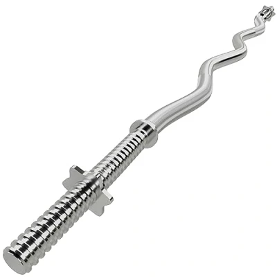 Image of GYM MASTER EZ Curl Bar with Spinlock Collars Standard Barbell for Bicep Curls and Weight Lifting