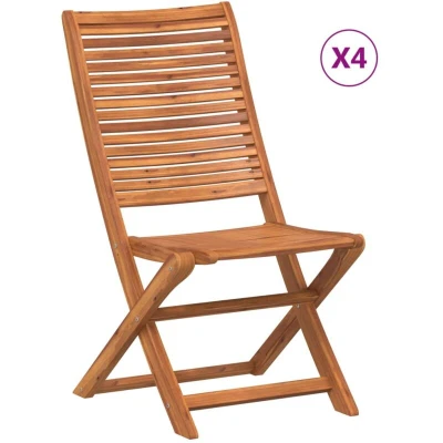 Image of vidaXL Folding Garden Chairs 4 pcs Solid Wood Acacia