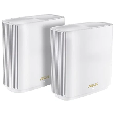 Image of ASUS ZenWiFi XT9 AX7800 Tri Band WiFi 6 Mesh System (2 Pack), 802.11ax, up to 5700 sq ft &amp; 6+ rooms, AiMesh, Lifetime Free Internet Security, Parental Controls, Easy Setup, 2.5G WAN port