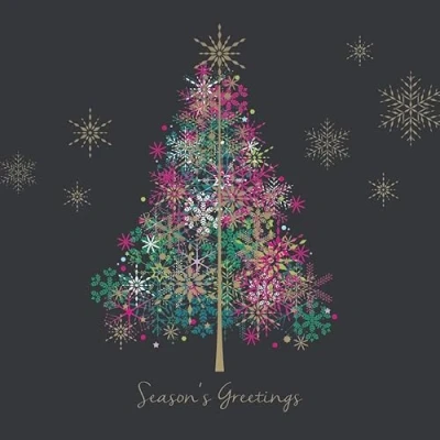 Image of Paper Themes 10 pack of Luxury Christmas Cards with Envelopes (Sparkle Tree)