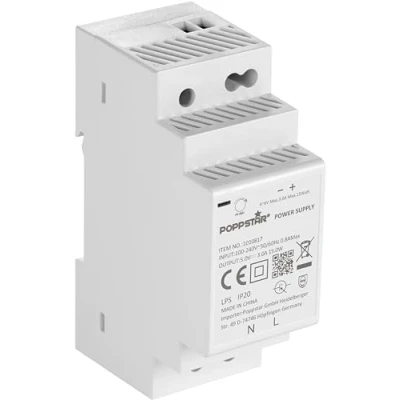 Image of Poppstar 5V Transformer DIN Rail output 5 V DC 3 A 15 W (input 100 240 AC 50/60 Hz) Adapter