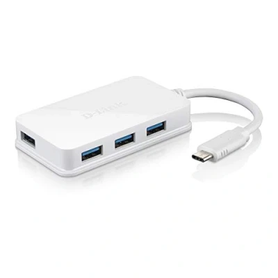 Image of D Link DUB H410 High Speed 4 Port USB 3.0 Hub with 1 Type C Male and A Female Ports up to 5 Gigabit/S White