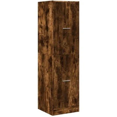 Image of vidaXL Apothecary Cabinet Storage Drawer Smoked Oak Engineered Wood with 4 Drawers 144.5cm Height for Kitchen, Living Room, Office