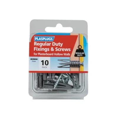 Image of STX_374634 Plasplug Regular Duty Fixings &amp; Screws Pack 10 (HWRS010)