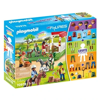 Image of Playmobil 70978 My Figures: Horse Ranch, Collectable mix and match Figures, Fun Imaginative Role Play, PlaySets Suitable for Children Ages 4+
