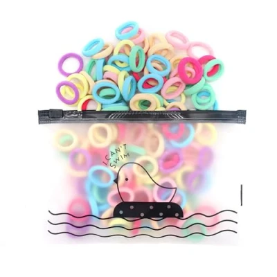 Image of 100 Pcs Baby Toddler Kids Hair Ties, Bands, Bobbles, Elastic Elastics, Ties No Damage, Rubber Bands for Hair, Girls (Candy)