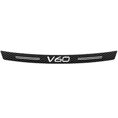 Image of 1Pcs Car Carbon Fiber Rear Bumper Protector Strip for Vo lvo V60, Trunk Sill Scuff Plate Anti Scratch Sticker Styling Accessories,Black