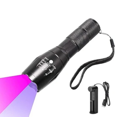 Image of UV Torch Rechargeable, WESLITE Ultra Violet Flashlight with 365nm &amp; 395nm LED Black Light Zoomable Pet Urine Detector Double Source Torches for Resin Curing, Pearls and Jewels Verification