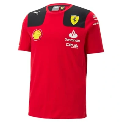 Image of PUMA Scuderia Ferrari Men&#039;s 2024 Team Tshirt Burnt Red Size: 3X Large