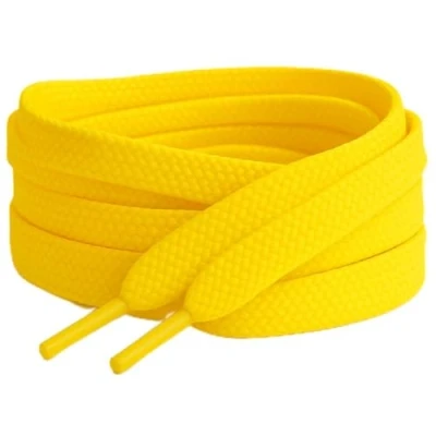 Image of Yellow Flat Sholaces 60cm/23.5&quot; Long For Trainers Skate Shoes, Hi Tops, Shoes Boots Converse Nikes Pumas Shoelaces Laces are 10mm wide