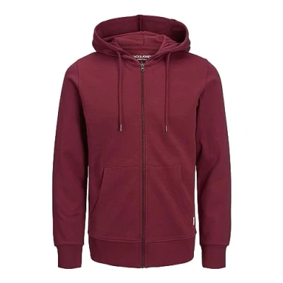 Image of JACK&amp;JONES Men&#039;s JJEBASIC Sweat Zip Hood NOOS Sweater, Rhododendron, XL