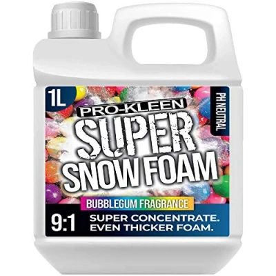 Image of Pro Kleen Super Snow Foam Car Shampoo 1L Produces Extra Thick pH Neutral &amp; Concentrate Formula (Bubblegum)